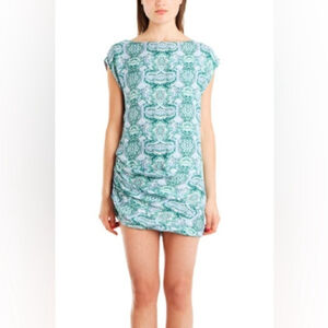 KELLY WEARSTLER Silk blend signature print Ruched COCOON minidress Tunic Top 8
